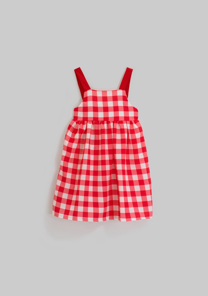 vestido lila a cuadros