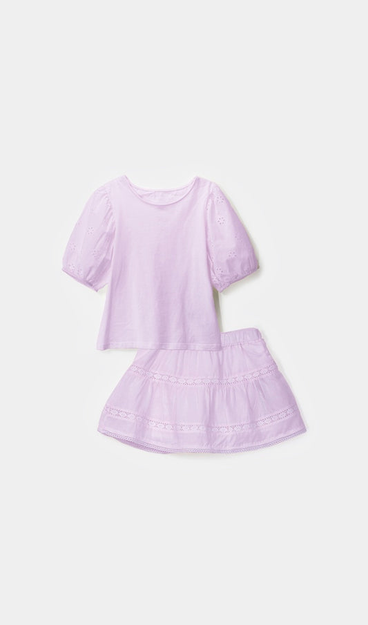 conjunto falda lila