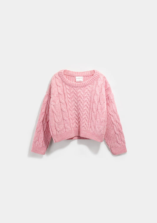 sueter rosa tejido