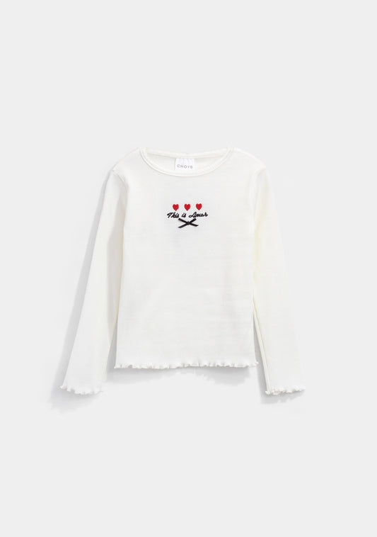 blusa blanca corazones