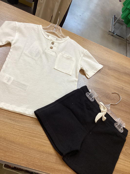 set camisa blanca short negro