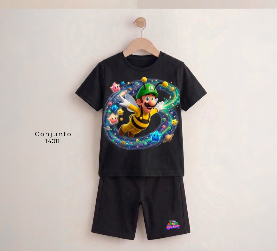 Conjunto luigi de abeja negro