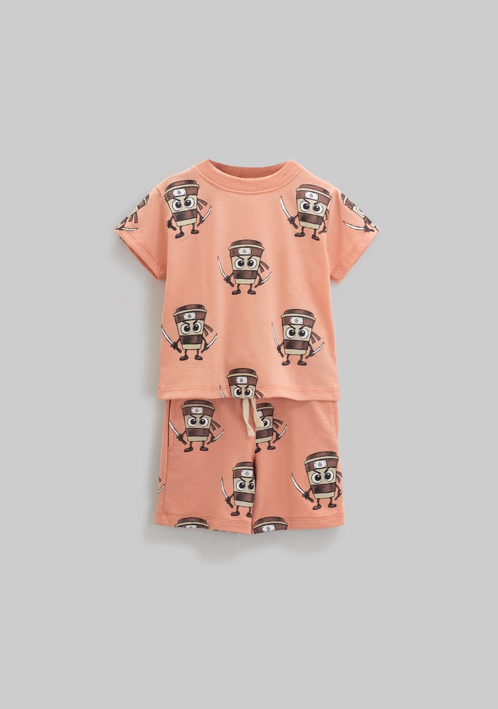 Conjunto total print CAPUCCIONO NINJA Salmon