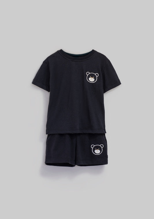 Conjunto de shorts negro de oso