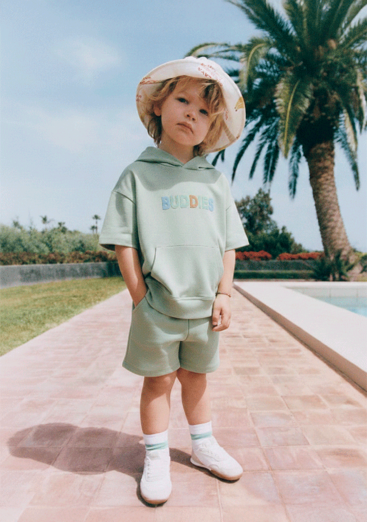 Conjunto Buddies con Capucha Verde