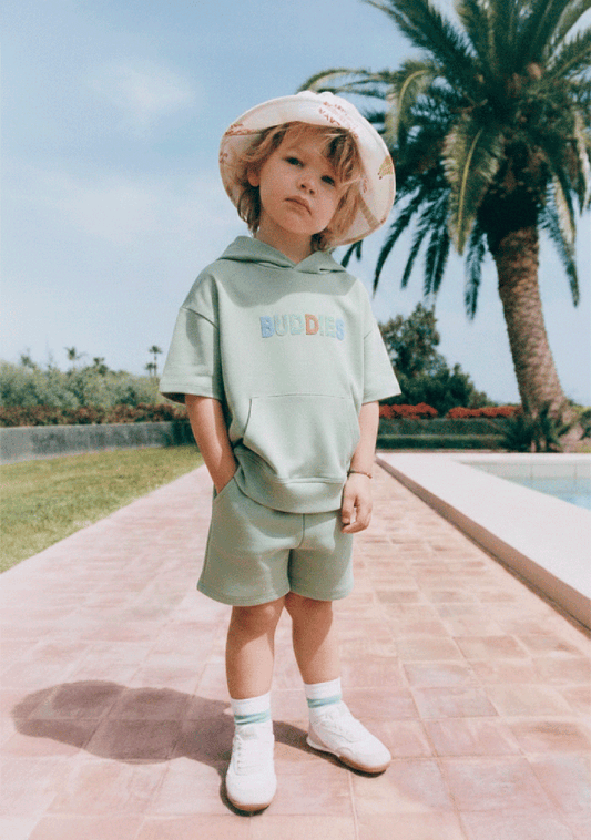Conjunto Buddies con Capucha Verde