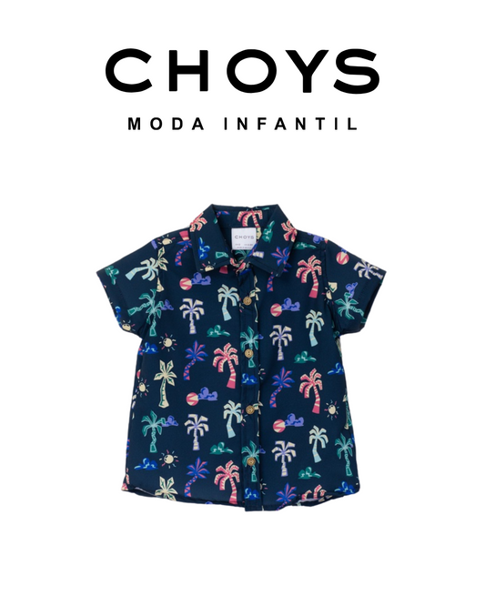 camisa palmeras colores