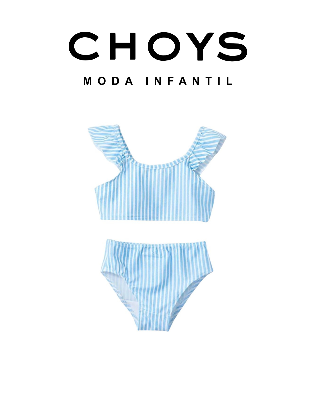 traje de baño líneas azul y blanco