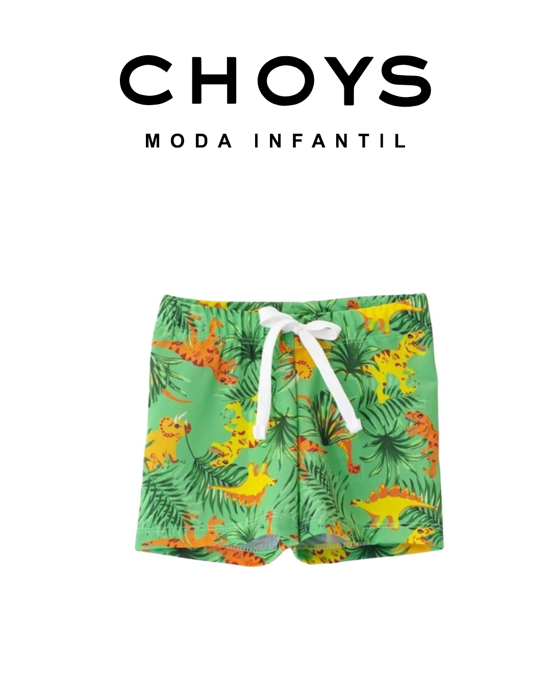 Traje de baño niño verde dinos