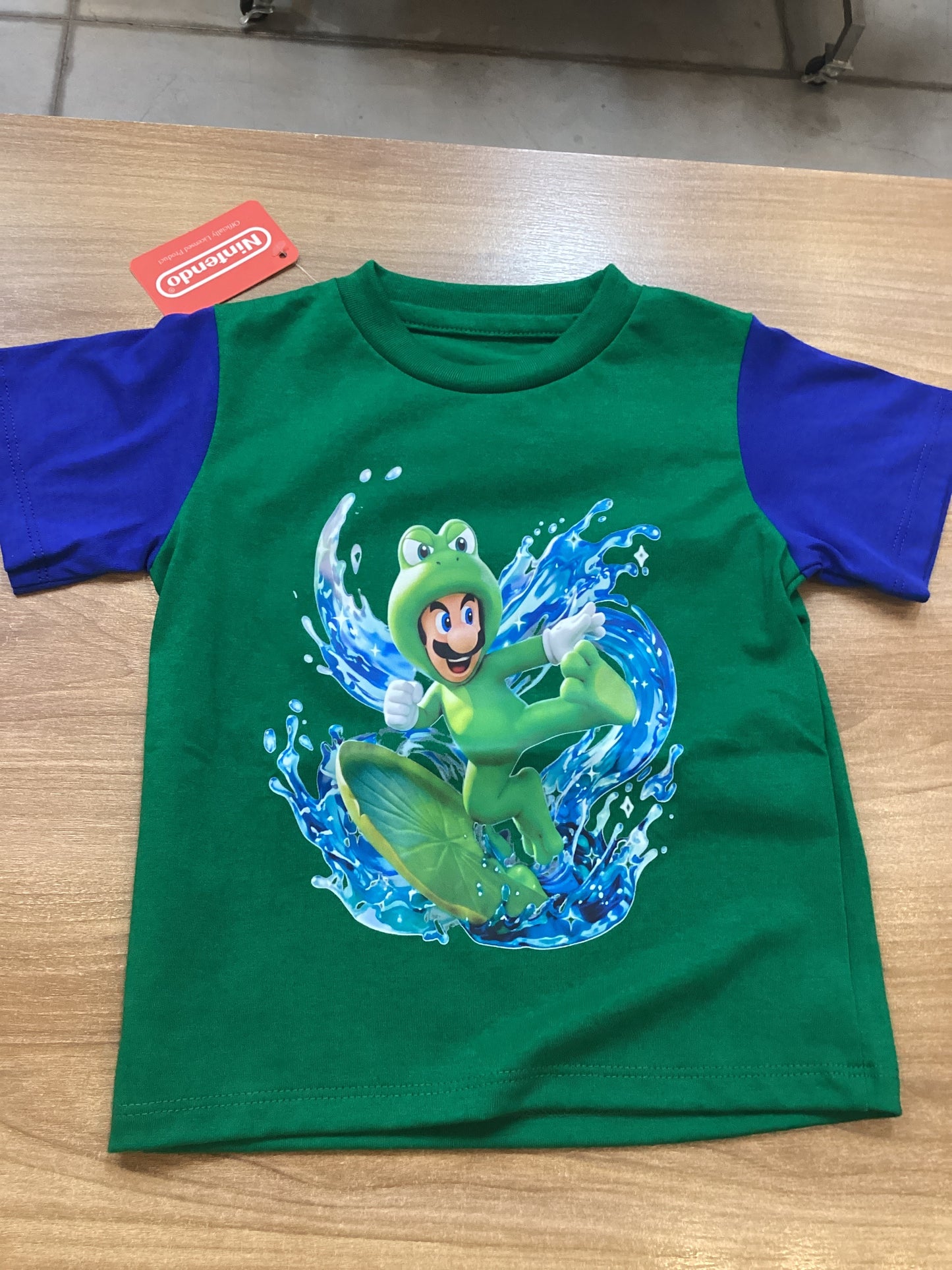 Playera luigi rana verde con azul