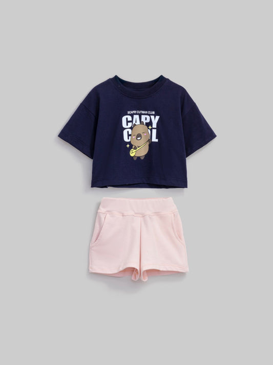 conjunto capibara rosa con azul