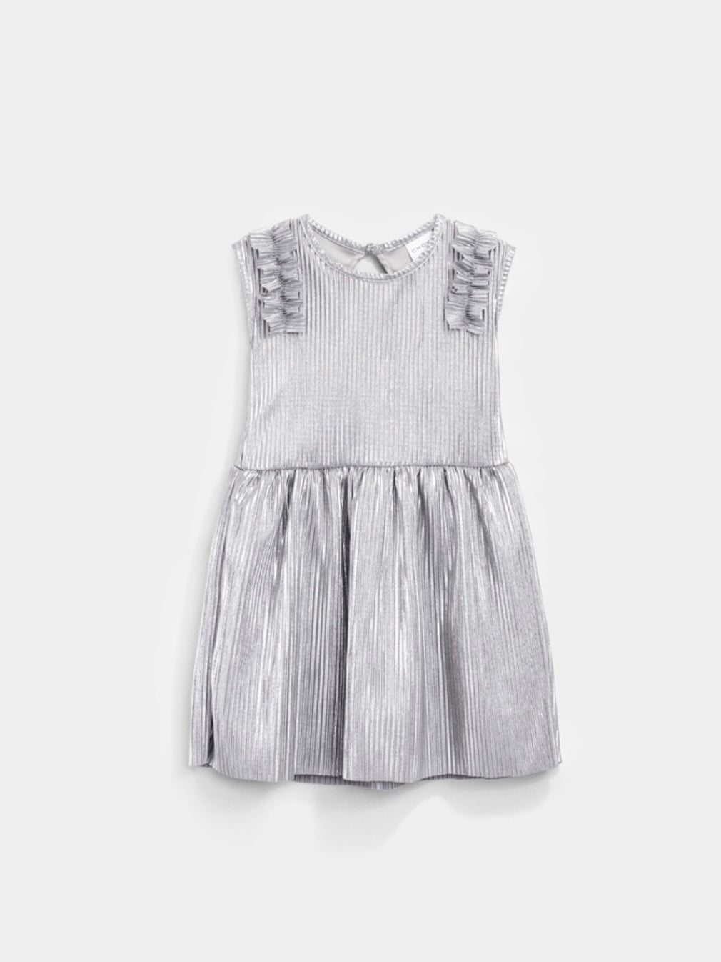 vestido brilloso plateado