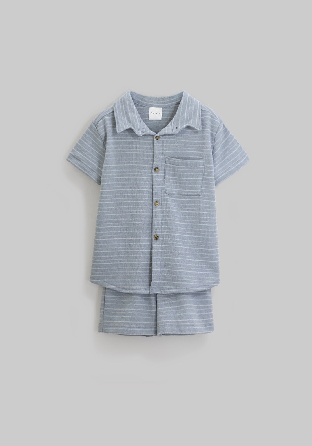 conjunto rayado azul con gris