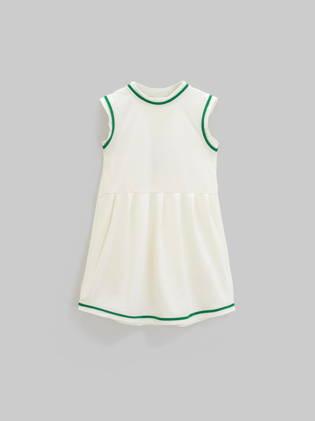 vestido blanco con verde