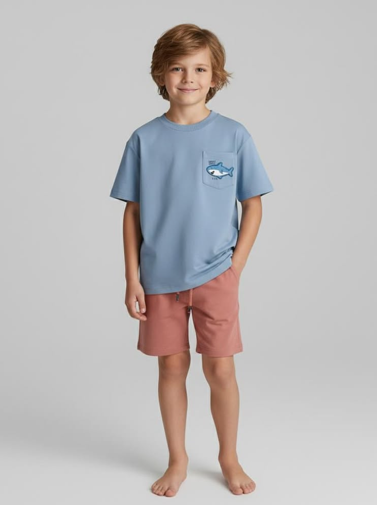 conjunto short tiburón