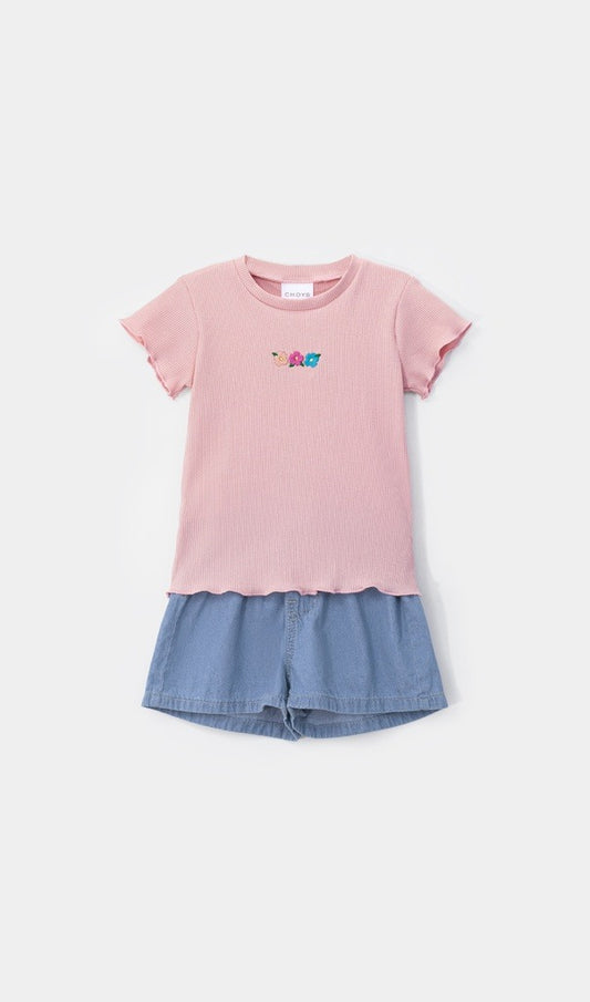 conjunto short mezclilla