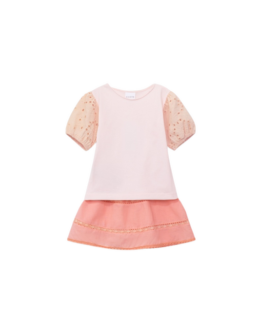 conjunto girl falda rosa