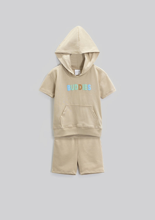 Conjunto Buddies con Capucha caqui